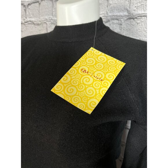 Vintage Stitches In Time Womens M Black Pullover Sweater Crew Neck Zip Back QVC - Picture 9 of 10